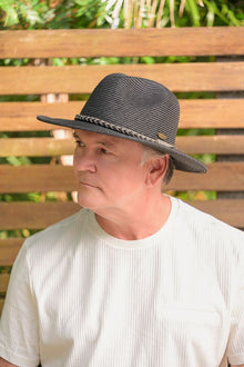 Sundaise Scottie Panama Black with Leather Twist Belt