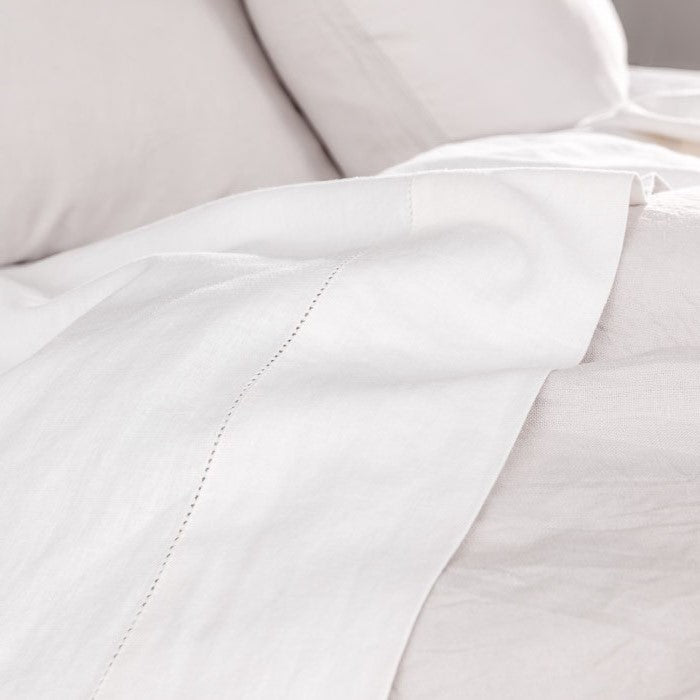 Seneca Union Hemstitch Linen Cotton Blend Sheet Range