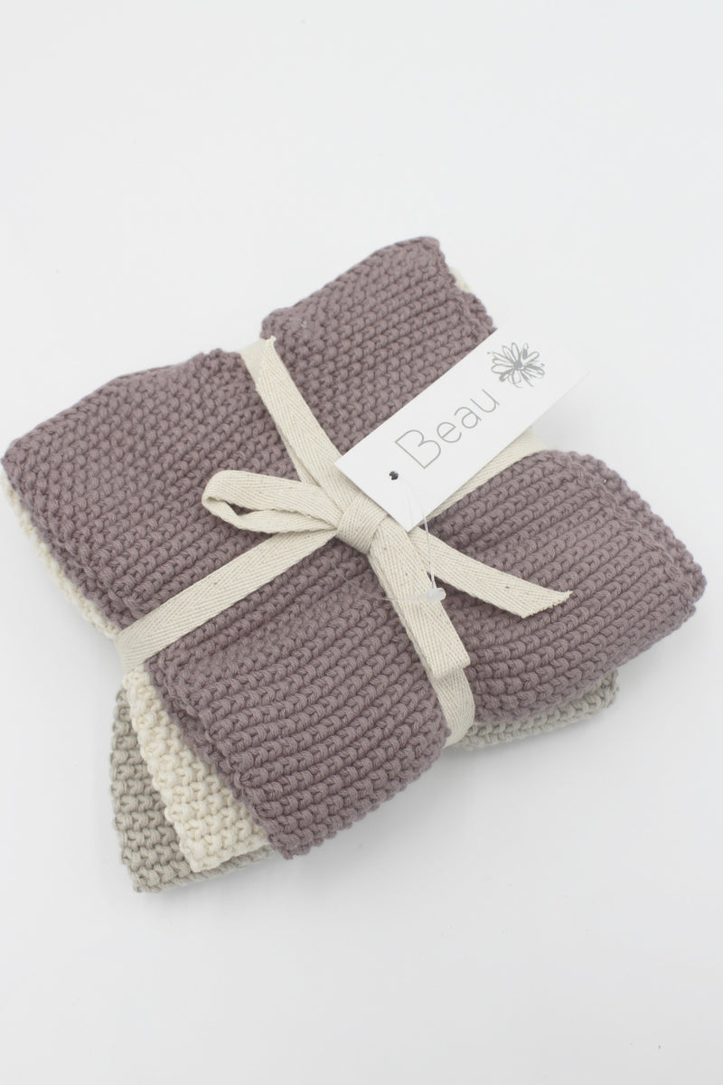 Beau Wash Cloths Set Of 3 - Blush