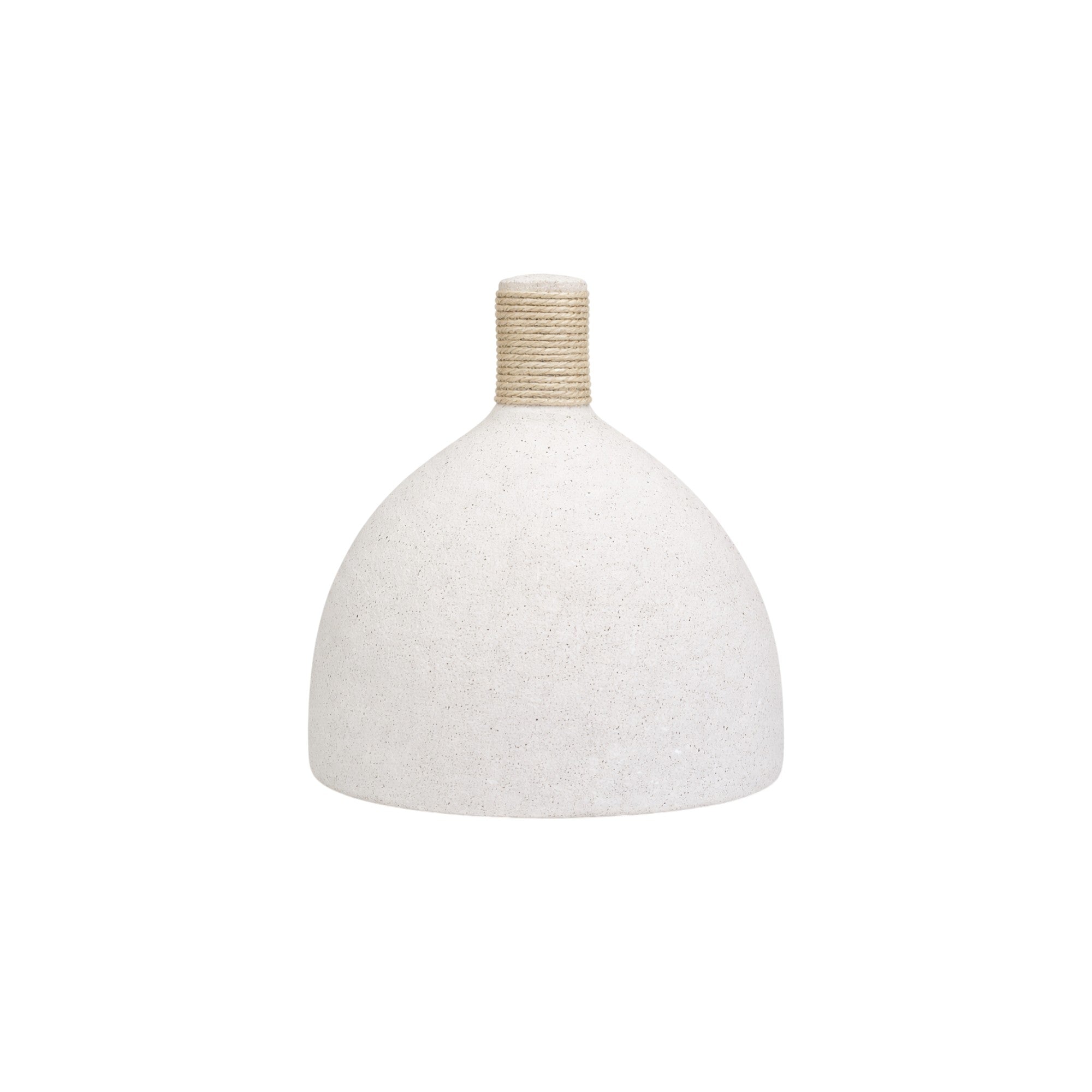 Frankly Cotton White Textured Sculptural Vase