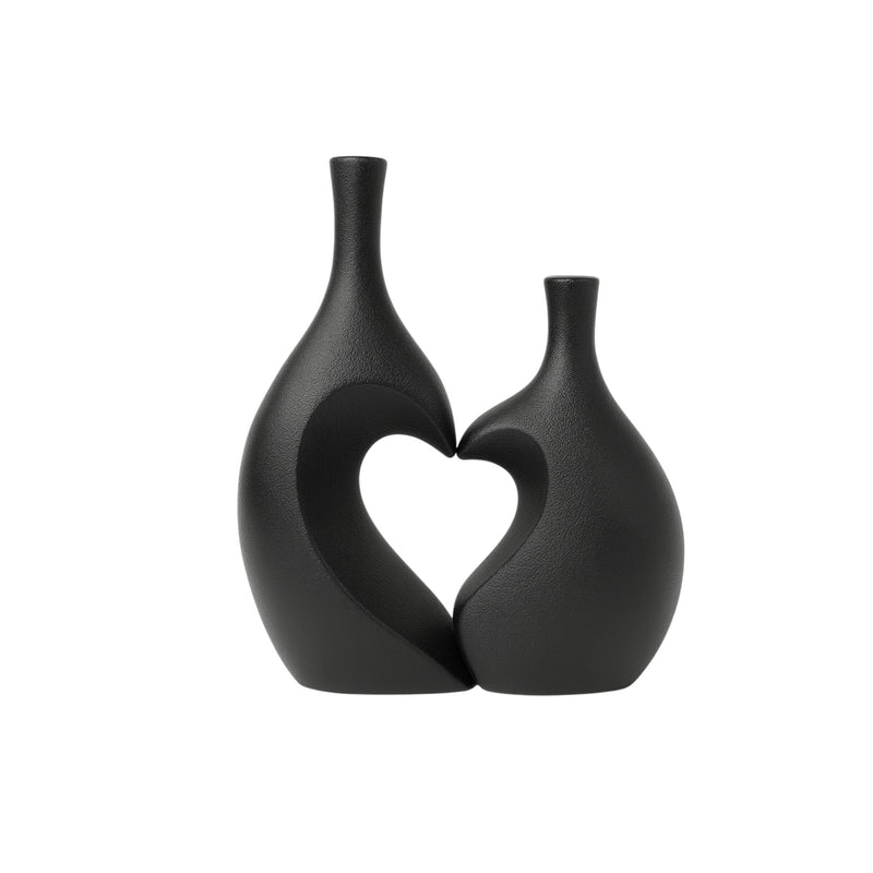 Frankly Cotton Heart Unity Ceramic Vase Pair