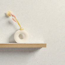 Frankly Cotton Ceramic Round Textured Vase With Twine Neck