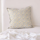 Pure Linen Printed European Pillowcase - Daisy Sky