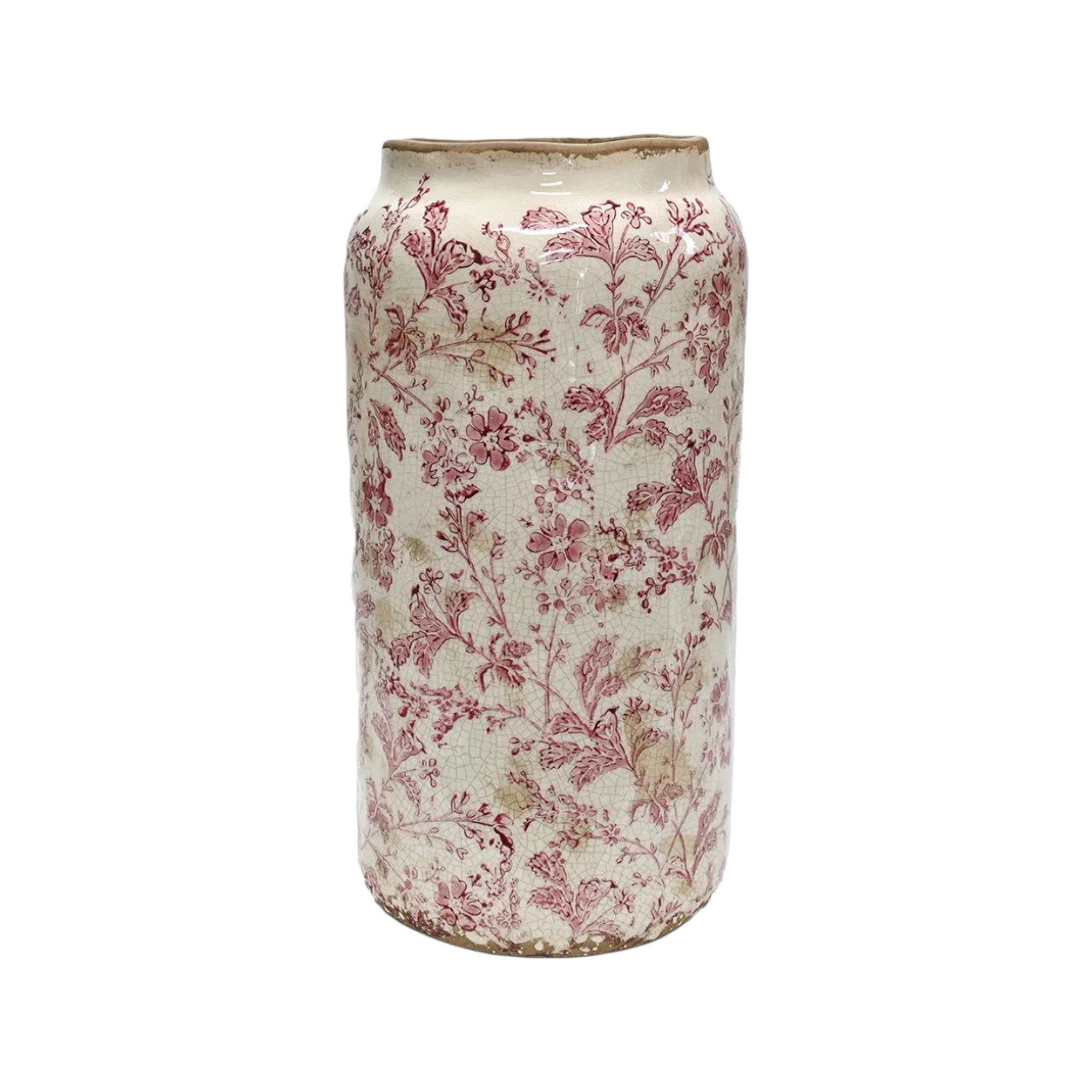 Artisan Florals Verde Ceramic Churn Pink - Large