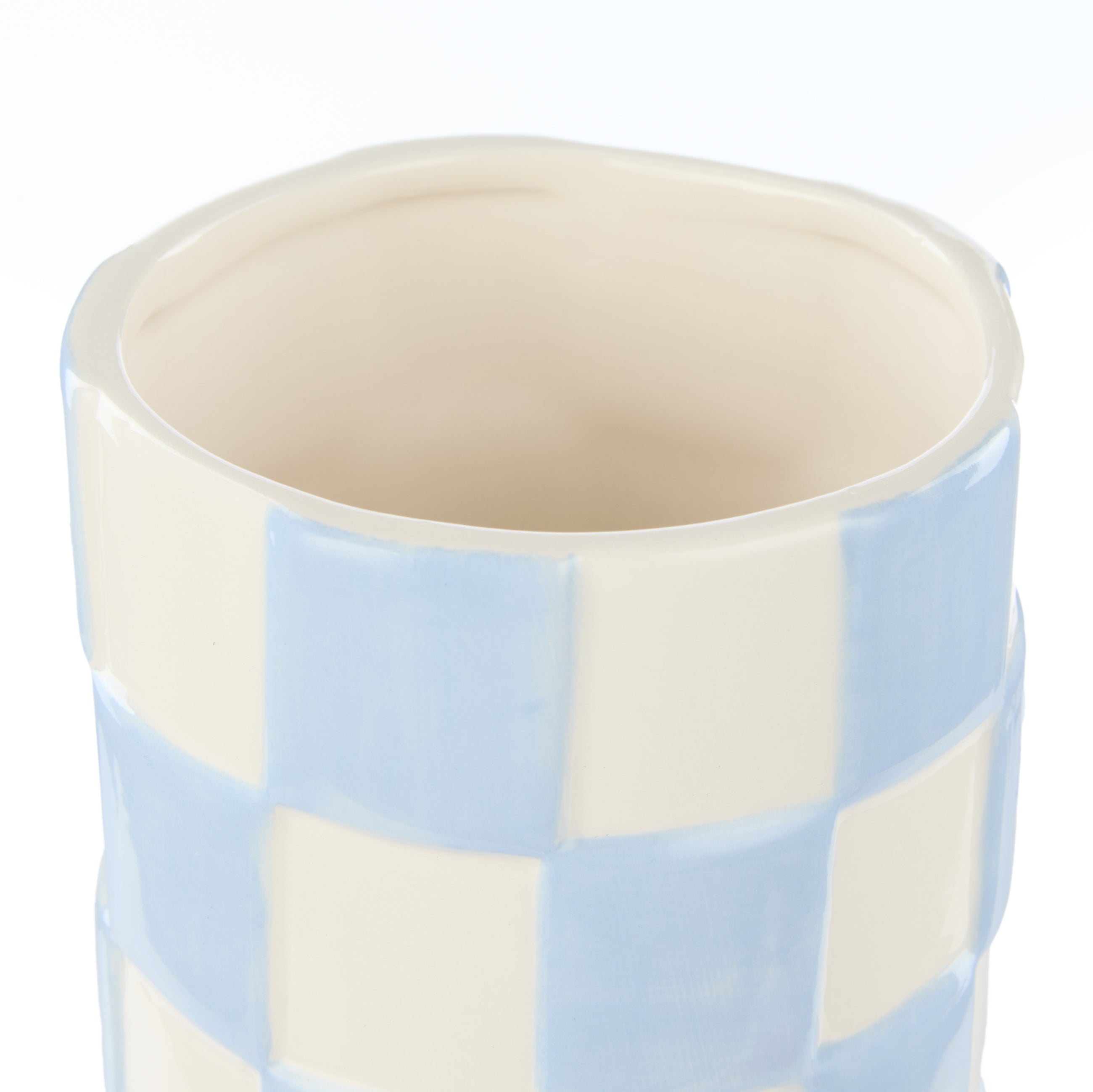 Lulu Collection Blue Check Vase