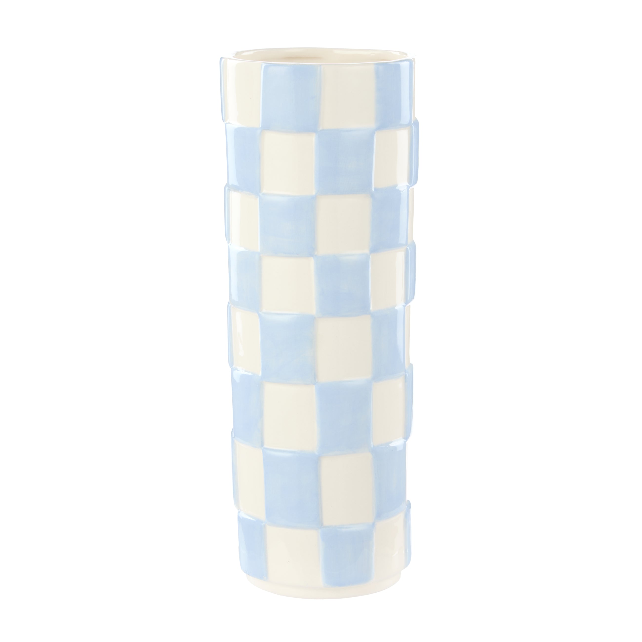 Lulu Collection Blue Check Vase