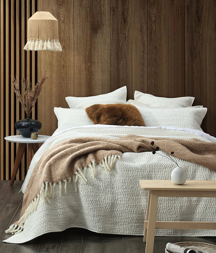 Mm Linen Loom Coverlet Set - Chalk