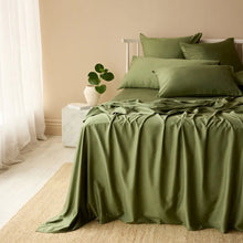 Bamboo Cotton Fitted Sheet - Olive