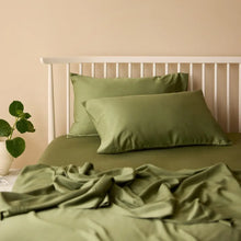 Bamboo Cotton Fitted Sheet - Olive