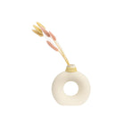 Frankly Cotton Ceramic Round Textured Vase With Twine Neck