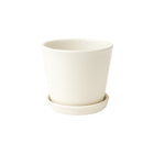 Frankly Cotton White Ceramic Plant Pot with Saucer 15cm