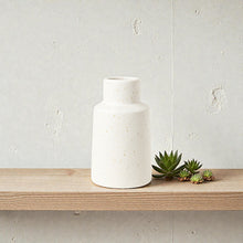 Frankly Cotton Speckle Ceramic Bud Vase White