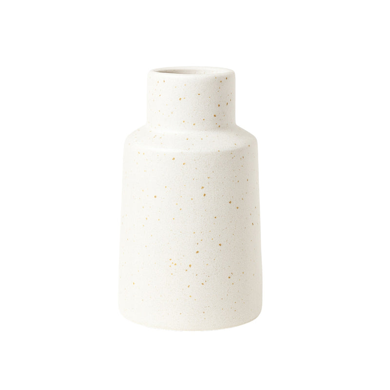 Frankly Cotton Speckle Ceramic Bud Vase White