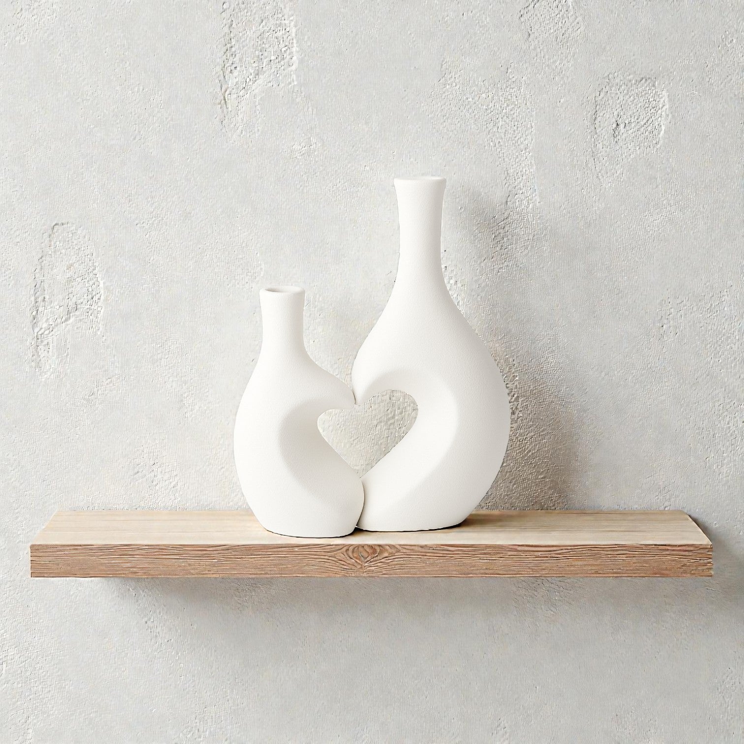 Frankly Cotton Heart Unity Ceramic Vase Pair