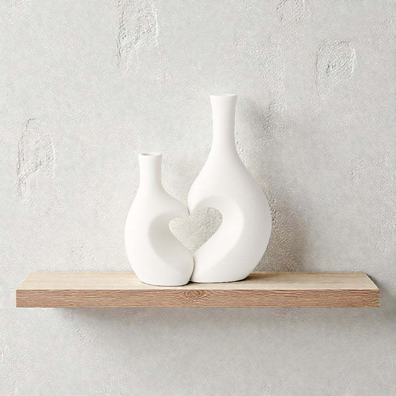 Frankly Cotton Heart Unity Ceramic Vase Pair