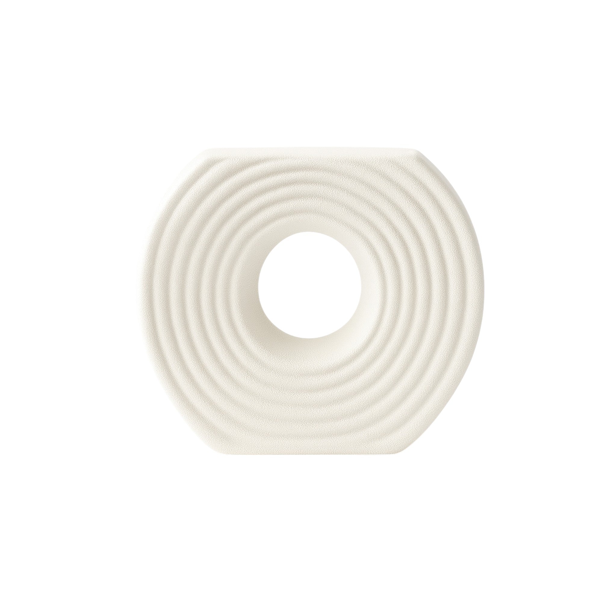 Frankly Cotton Textured Ceramic Circular Vases