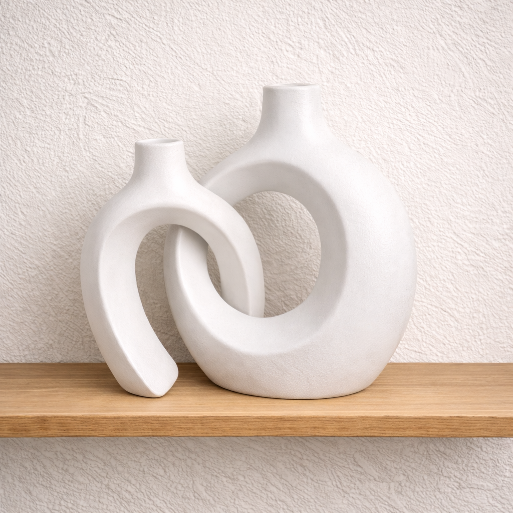 Frankly Cotton Sculptural Ceramic Vase Set